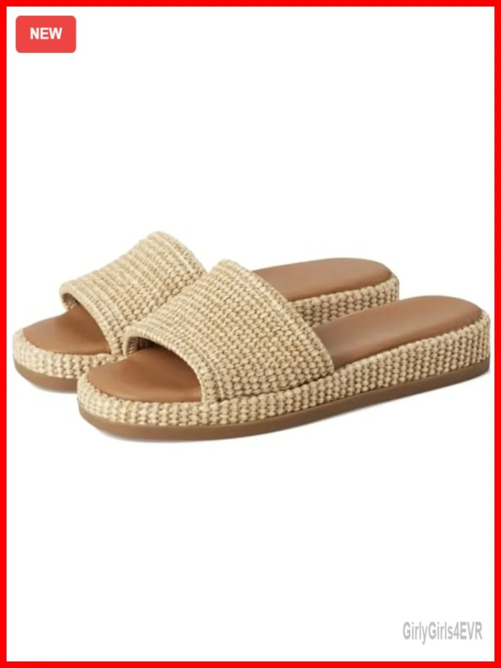 Woven Raffia Platform Espadrilles Slip On Wedge Sandals Summer